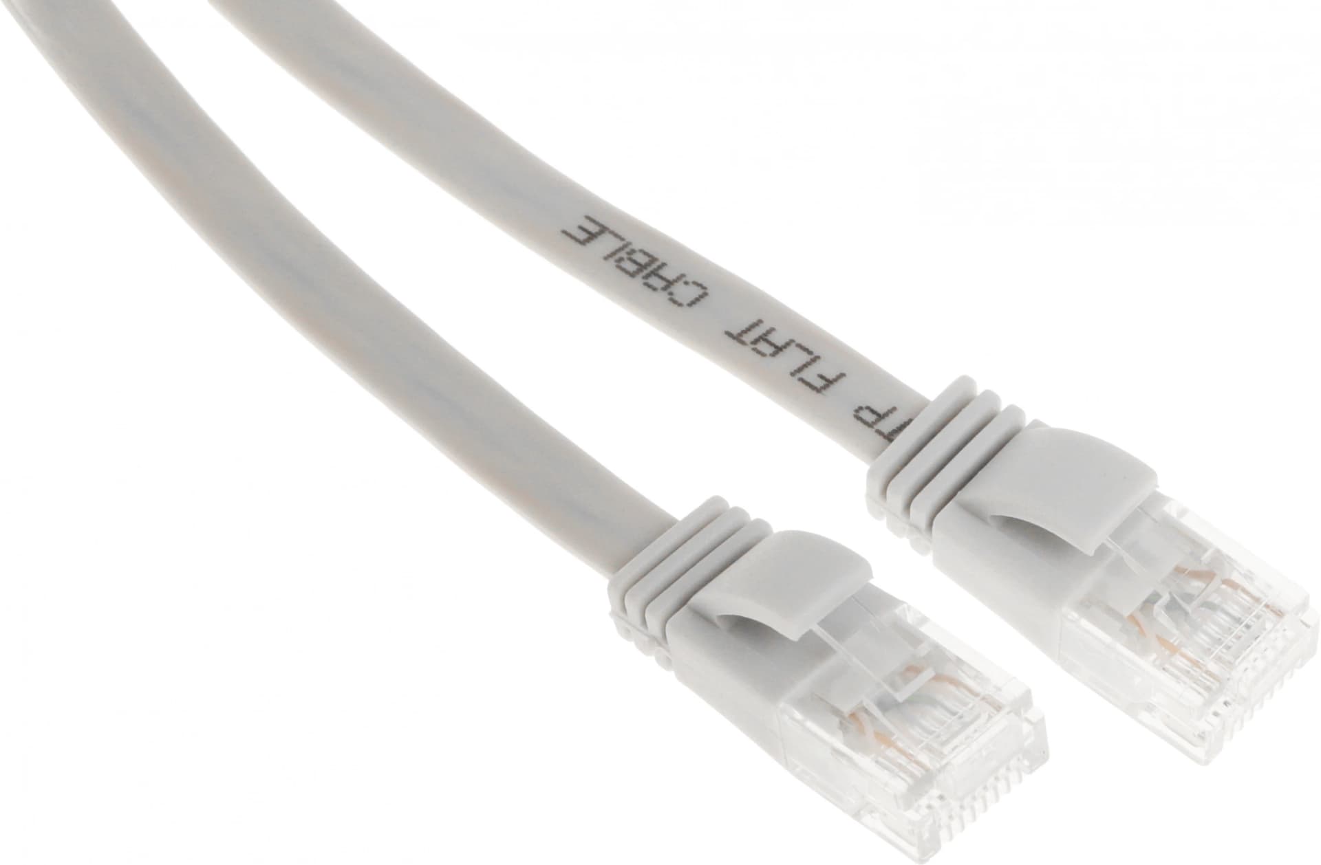 Патч-корд Buro Flat 10Гбит/с UTP 4 пары cat.5E Cu molded 1.5м серый RJ-45 (m)-RJ-45 (m) (BU-5E-FLAT-1.5M-G) - фото 1
