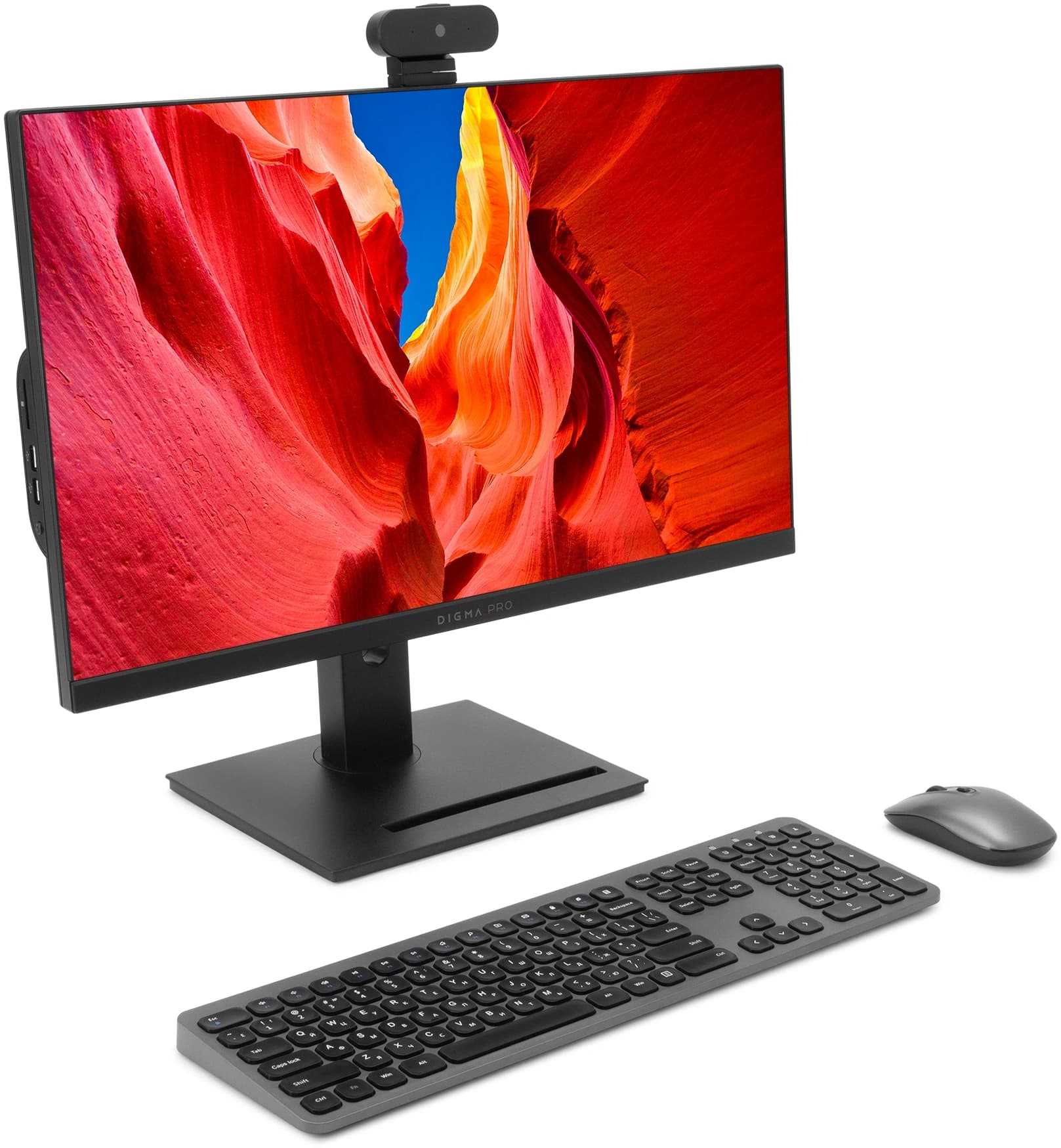 Моноблок Digma Pro Vision 23.8" Full HD Ryzen 3 5425U (2.7) 8Gb SSD256Gb RGr CR Windows 11 Pro Eth WiFi BT 90W клавиатура мышь Cam черный 1920x1080 - фото 4