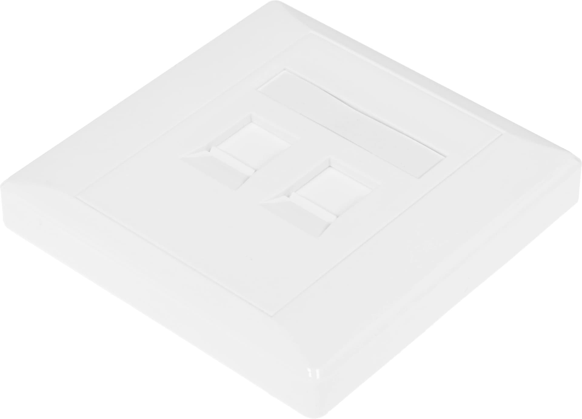 Панель Suprlan 10-0334-1 лицевая со шторкой 80x80 2xKeystone ABS пластик белый - фото 4