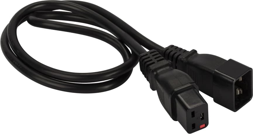 Шнур питания Lanmaster LAN-PP19L/20-1.0-BK C19-C20 проводник.:3x1.5мм2 1м 220В 16А черный - фото 1