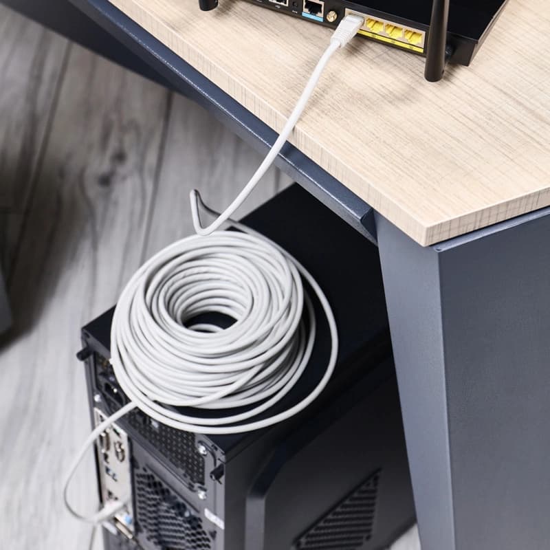 Патч-корд Rexant 18-1012 UTP RJ-45 вил.-вилка RJ-45 кат.5E 25м серый ПВХ - фото 4