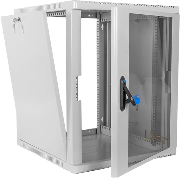 Шкаф коммутационный ЦМО (ШРН-12.500) настенный 12U 600x529мм пер.дв.стекл 200кг серый 470мм 18кг 180град. 612мм металл - фото 5