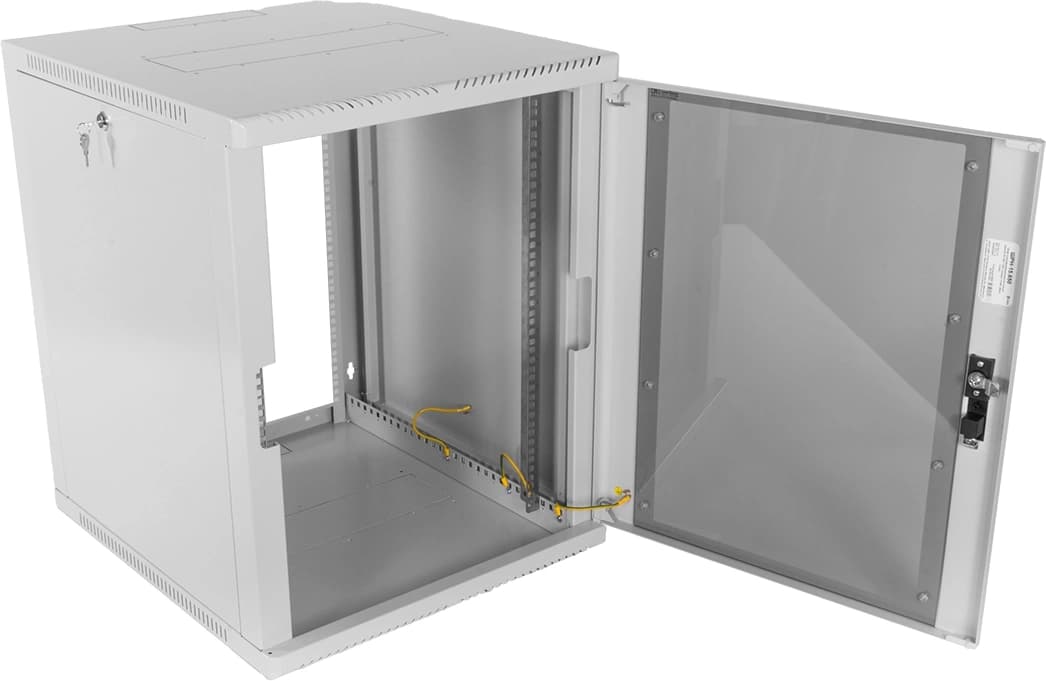 Шкаф коммутационный ЦМО (ШРН-12.500) настенный 12U 600x529мм пер.дв.стекл 200кг серый 470мм 18кг 180град. 612мм металл - фото 4