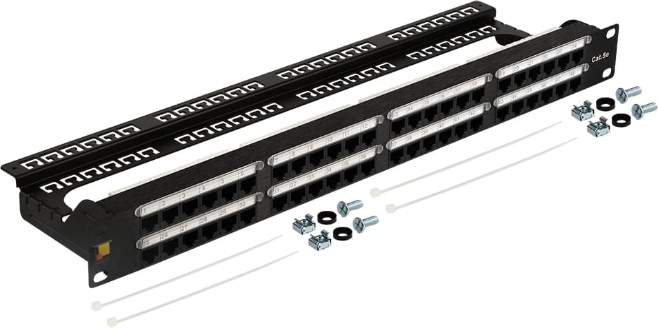 Патч-панель Lanmaster LAN-PPC48U5E 19" 2U 48xRJ45 кат.5E UTP - фото 1