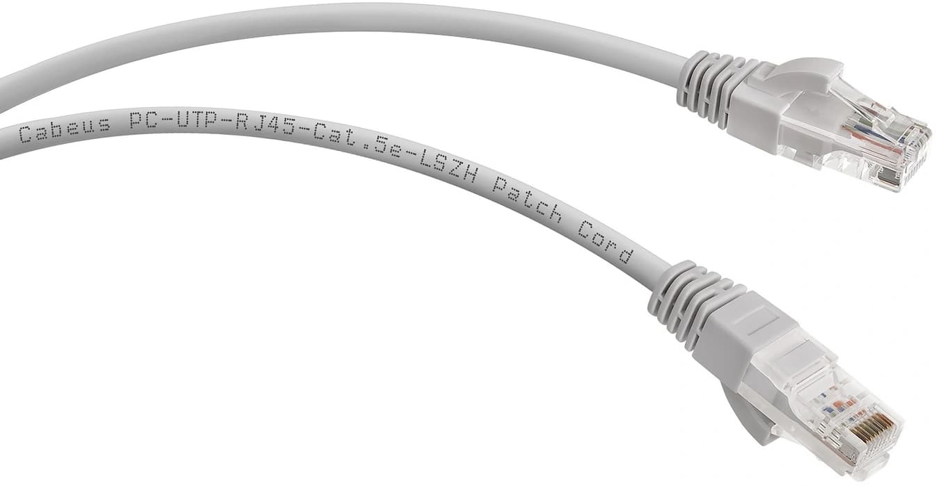 Патч-корд Cabeus PC-UTP-RJ45-CAT.5E-3M-LSZH U/UTP RJ-45 вил.-вилка RJ-45 кат.5E 3м серый LSZH - фото 4