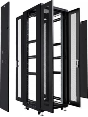 Шкаф серверный Cabeus (ND-05C-42U60/120-BK) напольный 42U 800x1200мм пер.дв.перфор.2ств. задн.дв.перфор.2-хст. 800кг черный 1100мм 114кг 220град. 2055мм IP20 сталь - фото 2