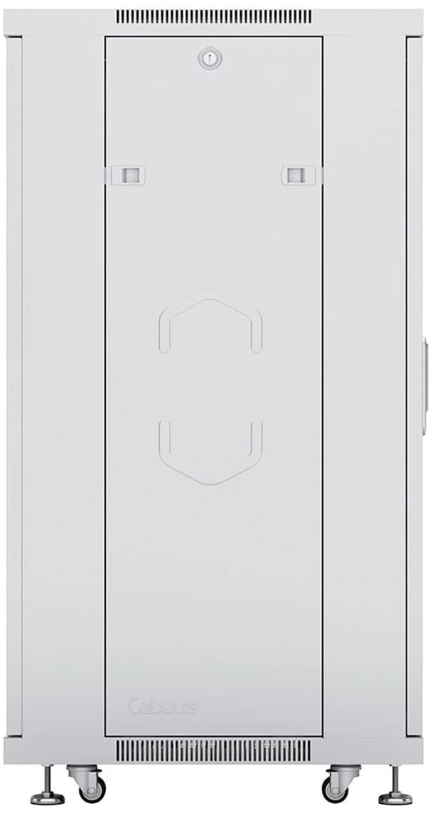 Шкаф коммутационный Cabeus (SH-05C-18U60/80) напольный 18U 600x800мм пер.дв.стекл металл 800кг серый 700мм 57.2кг 220град. 988мм IP20 сталь - фото 4