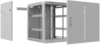 Шкаф коммутационный Cabeus (SH-05F-6U60/35M) настенный 6U 600x350мм пер.дв.металл 60кг серый 290мм 13кг 220град. 368мм IP20 сталь - фото 2