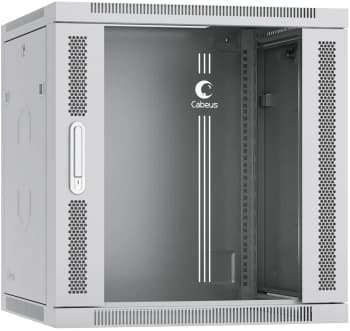 Шкаф коммутационный Cabeus (SH-05F-12U60/45-R) настенный 12U 600x450мм пер.дв.стекл 50кг серый 390мм 25кг 220град. 635мм IP20 сталь - фото 5