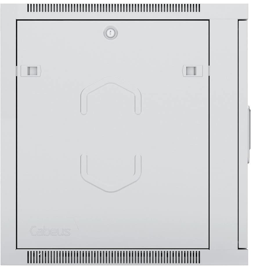 Шкаф коммутационный Cabeus (SH-05F-12U60/45-R) настенный 12U 600x450мм пер.дв.стекл 50кг серый 390мм 25кг 220град. 635мм IP20 сталь - фото 3
