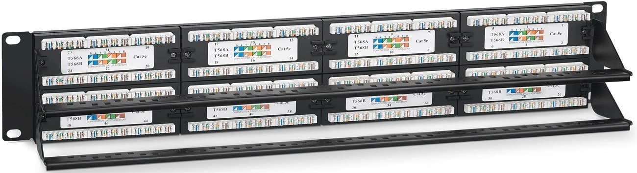 Патч-панель Cabeus PL-48-CAT.5E-DUAL 19" 1U 48xRJ45 кат.5E UTP - фото 1