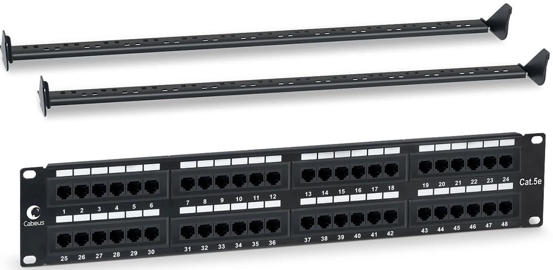 Патч-панель Cabeus PL-48-CAT.5E-DUAL 19" 1U 48xRJ45 кат.5E UTP - фото 4