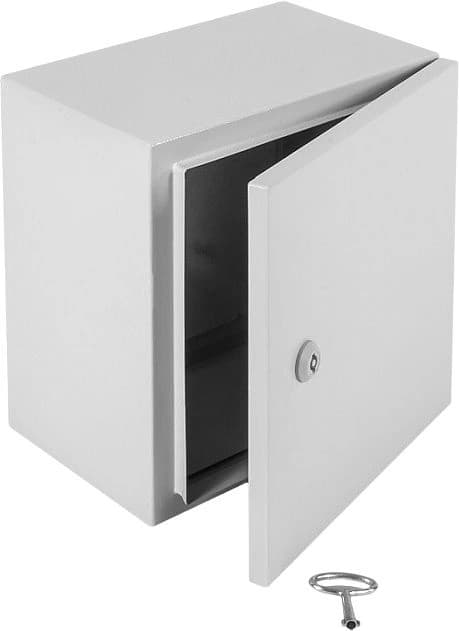 Шкаф электротехнический Elbox EMW-400.400.150-1-IP66 монтаж.пан. одноствор. настенный 400мм 150мм 135мм IP66 IK10 несъемн.бок.пан. 50кг серый металл уличный всепогодный антиванадальный - фото 3