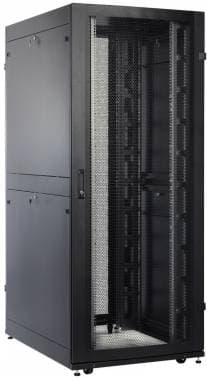 Шкаф серверный ЦМО (ШТК-СП-42.8.10-44АА-9005) напольный 42U 800x990мм пер.дв.перфор. 2 бок.пан. задн.дв.перфор. направл.под закл.гайки 1350кг черный 690мм 152кг 180град. 1950мм - фото 2