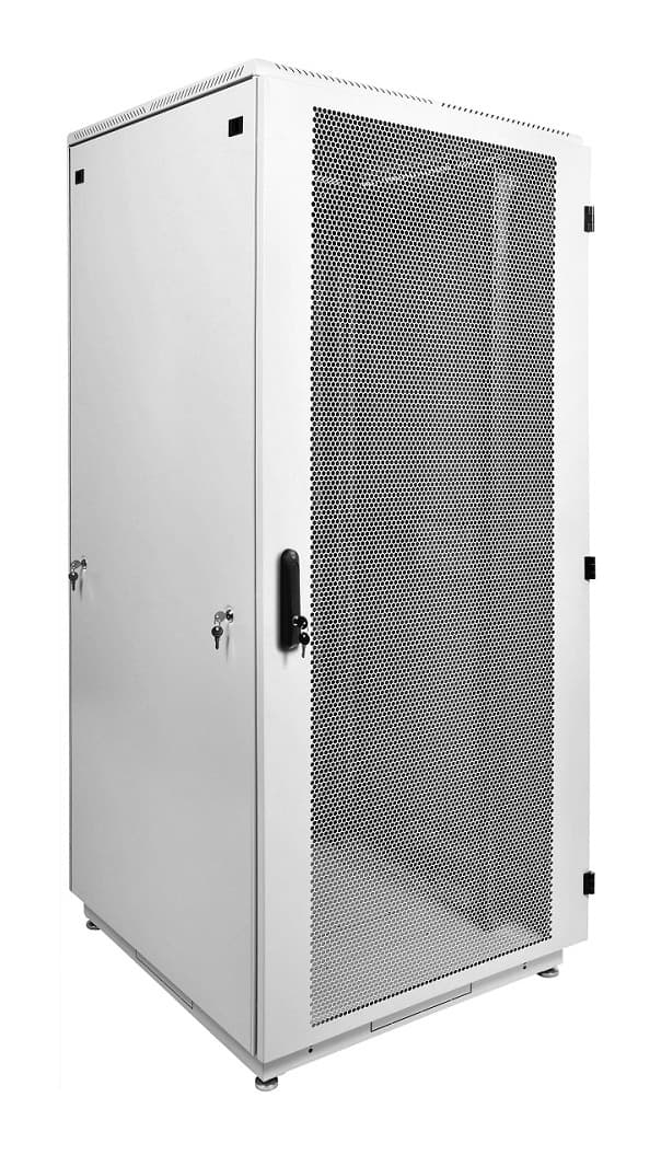 Шкаф коммутационный ЦМО (ШТК-М-42.8.8-4ААА) напольный 42U 800x800мм пер.дв.перфор. задн.дв.стал.лист 2 бок.пан. 1010кг белый 655мм 123.1кг 180град. 2030мм - фото 1