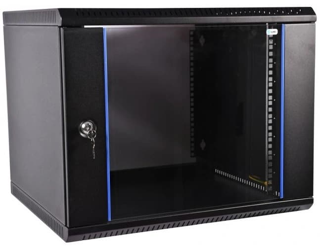 Шкаф коммутационный ЦМО ШРН-ЭКОНОМ (ШРН-Э-12.500-9005) настенный 12U 600x520мм пер.дв.стекл 75кг черный 470мм - фото 1