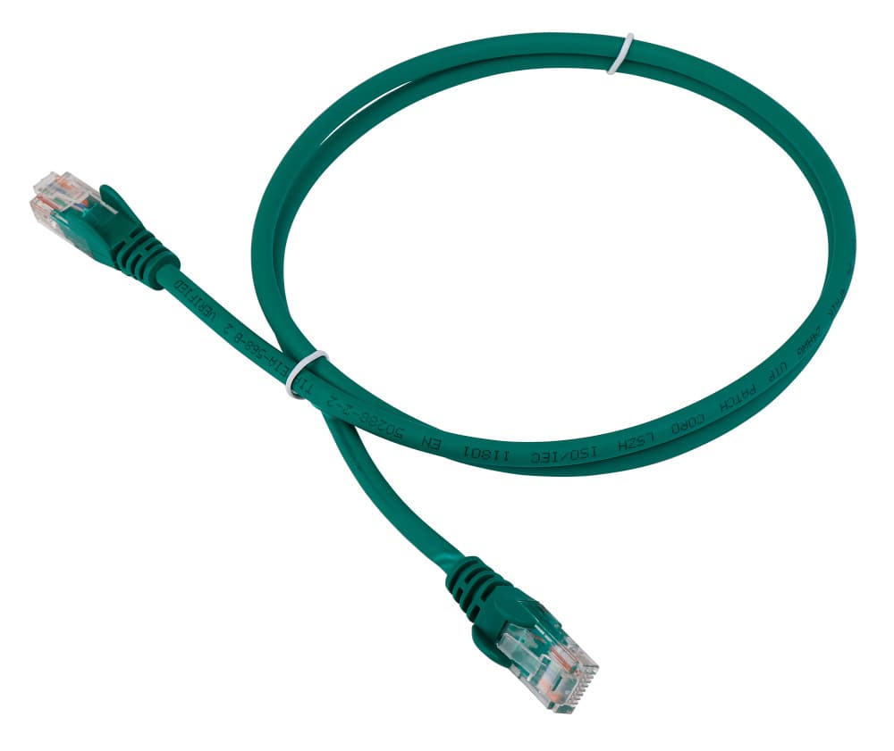 Патч-корд Lanmaster LAN-PC45/U5E-2.0-GN UTP RJ-45 вил.-вилка RJ-45 кат.5E 2м зеленый LSZH (уп.:1шт) - фото 1
