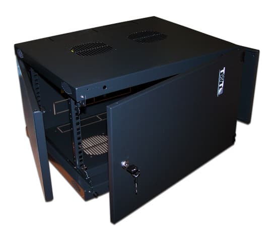 Шкаф коммутационный Lanmaster Next (TWT-CBWNM-6U-6X6-BK) настенный 6U 550x600мм пер.дв.металл задн.дв.спл.стал.лист 60кг черный IP20 - фото 1