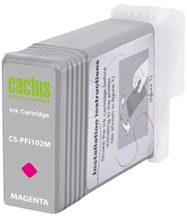 Картридж струйный Cactus CS-PFI102M PFI-102 M пурпурный (130мл) для Canon IP iPF500/iPF600/iPF700/MFP M40/iPF765/LP17/LP24 с чипом - фото 2