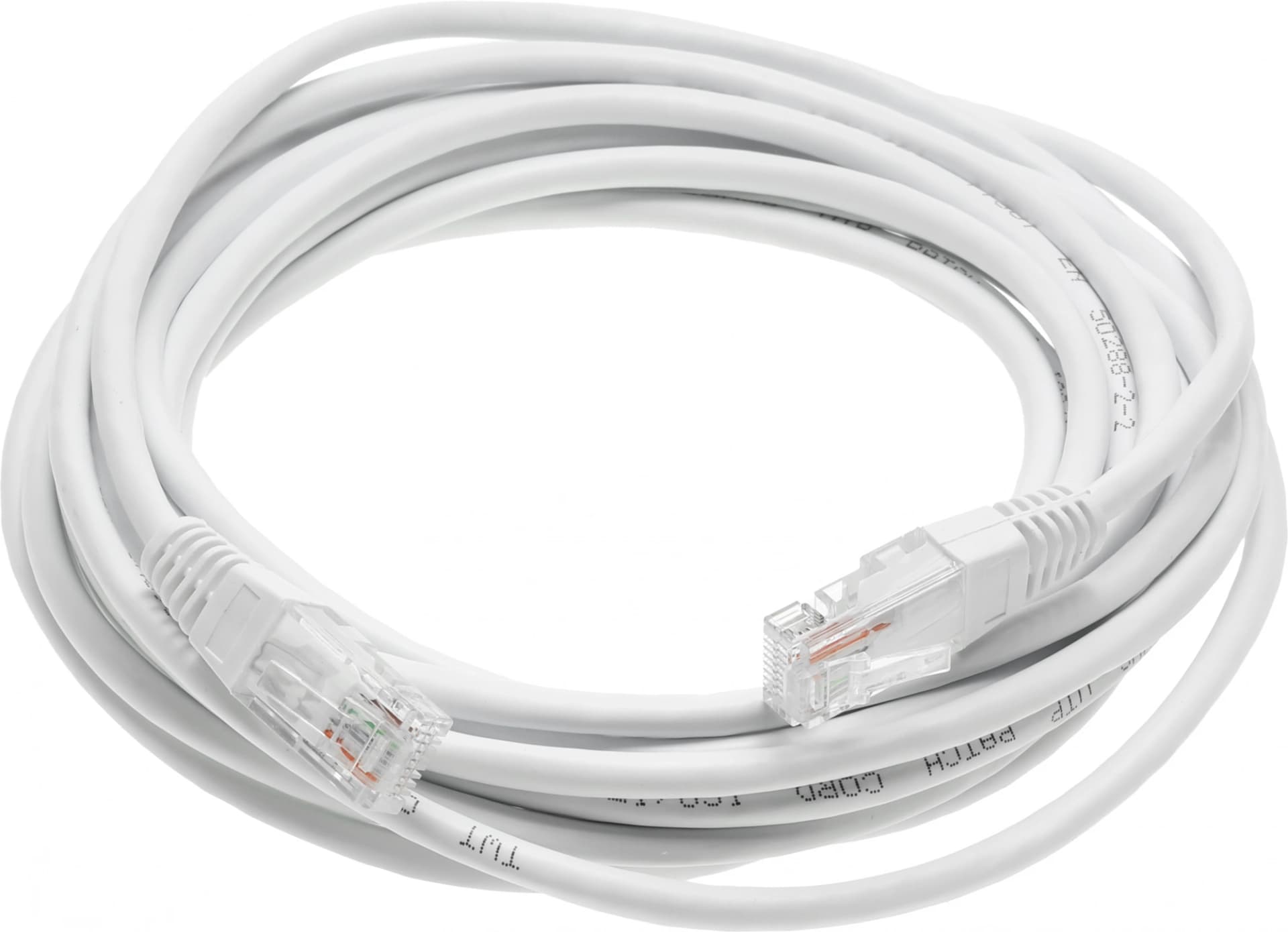 Патч-корд Lanmaster TWT-45-45-5.0-WH UTP RJ-45 вил.-вилка RJ-45 кат.5E 5м белый ПВХ (уп.:1шт) - фото 1