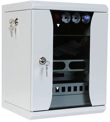 Шкаф коммутационный ЦМО (ШРН-8.255-10) настенный 8U 320x305мм пер.дв.стекл серый 255мм 8.1кг 180град. 420мм - фото 1