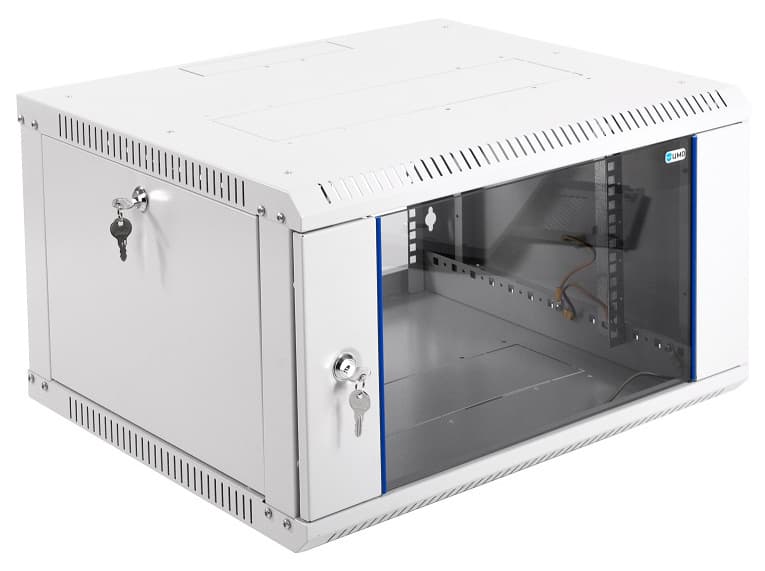 Шкаф коммутационный ЦМО ШРН-ЭКОНОМ (ШРН-Э-6.650) настенный 6U 600x650мм пер.дв.стекл 65кг серый 600мм 17.3кг 180град. 345мм - фото 1