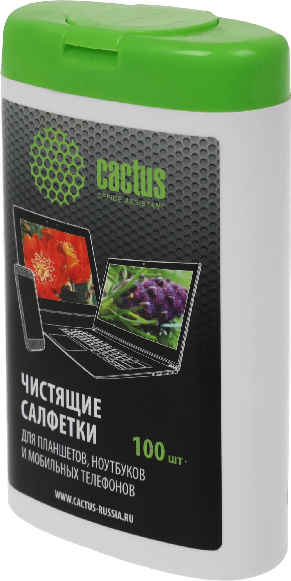 Салфетки Cactus CS-T1005 для планшетов и смартфонов малая туба 100шт влажных - фото 4
