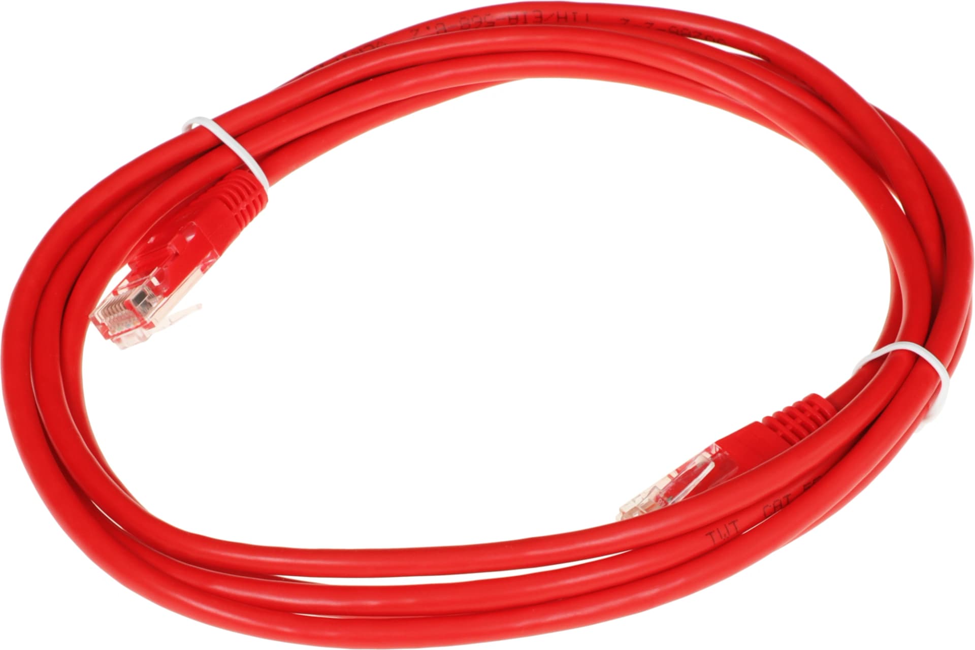 Патч-корд Lanmaster TWT-45-45-2.0-RD UTP RJ-45 вил.-вилка RJ-45 кат.5E 2м красный ПВХ (уп.:1шт) - фото 1